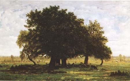 Theodore Rousseau Oak Trees near Apremont (mk09) France oil painting art